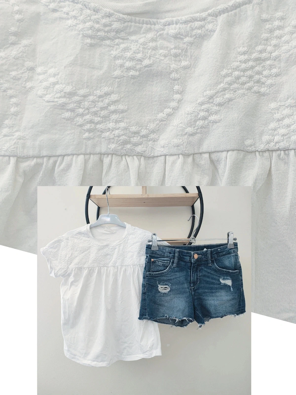 8 ans ensemble été Teeshirt Zara (8 a) et short h&m (8-9 ans)